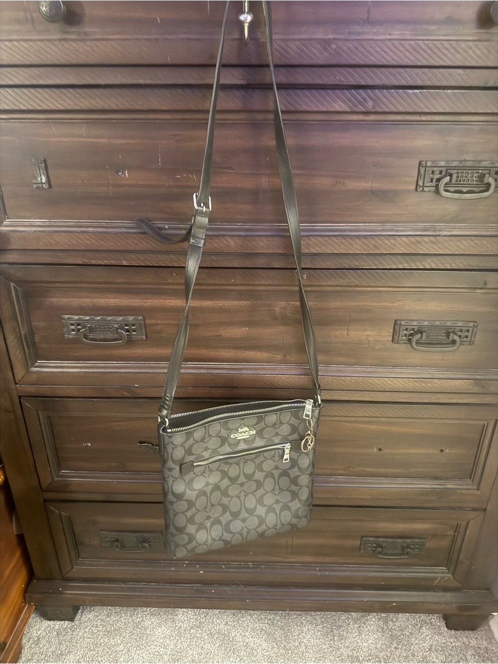Coach Black & Gray Signature Crossbody Bag